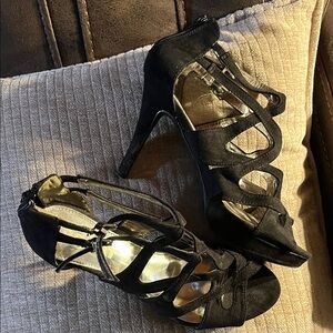 Report Black Cutout Heels